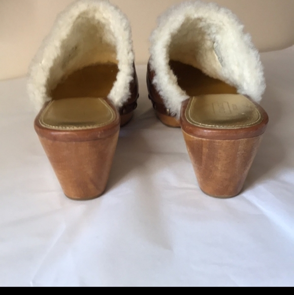 COACH Wooden Mules with Sheep Wool - Picture 5 of 5